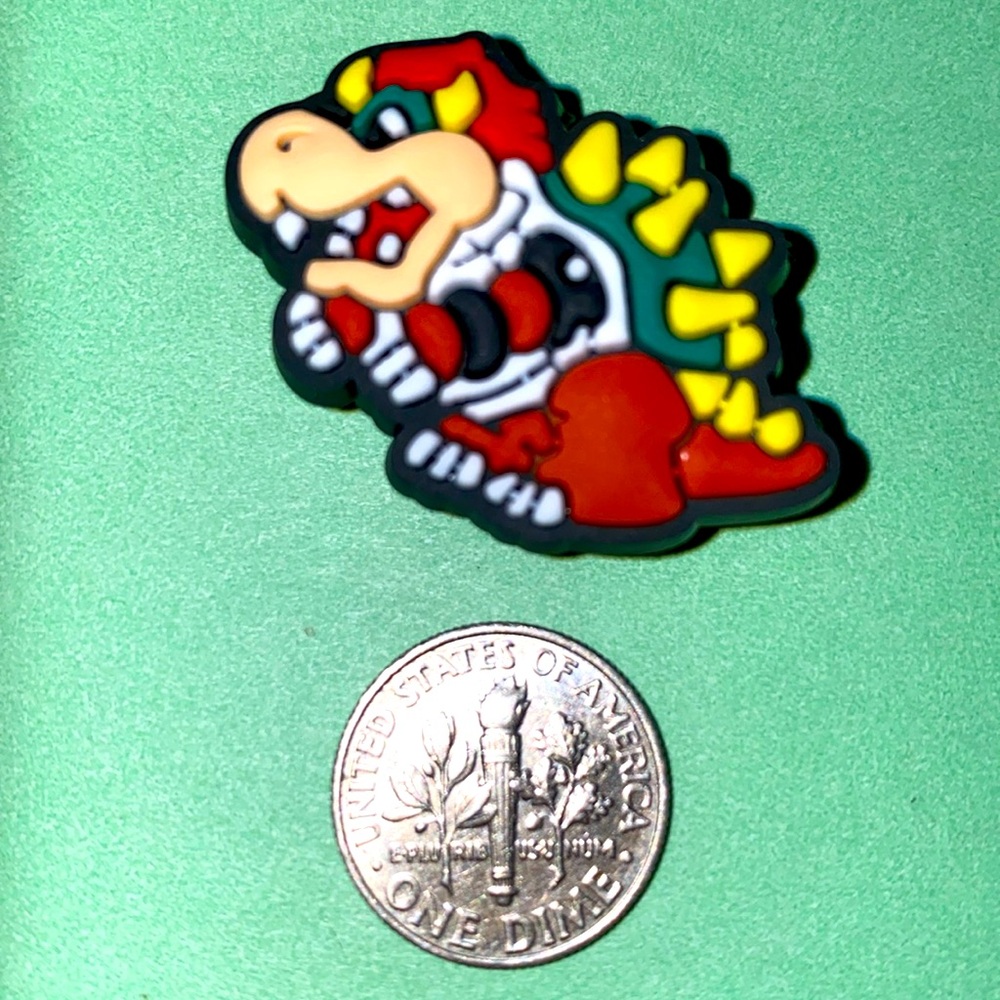 (10 for $15) Bowser Super Mario Bros Nintendo Karts King Koopa Crocs Shoe Charms